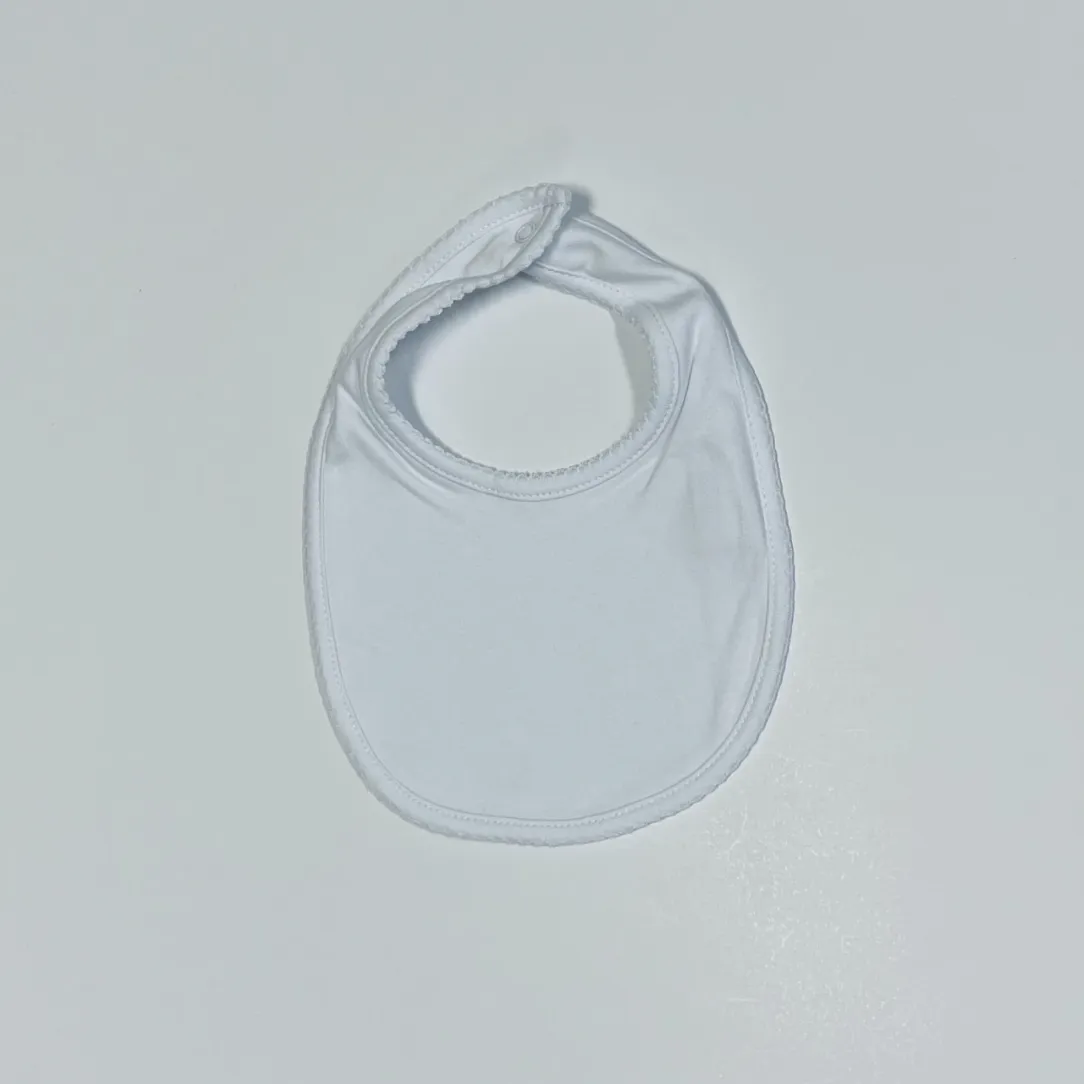 White Picot Trim Bib