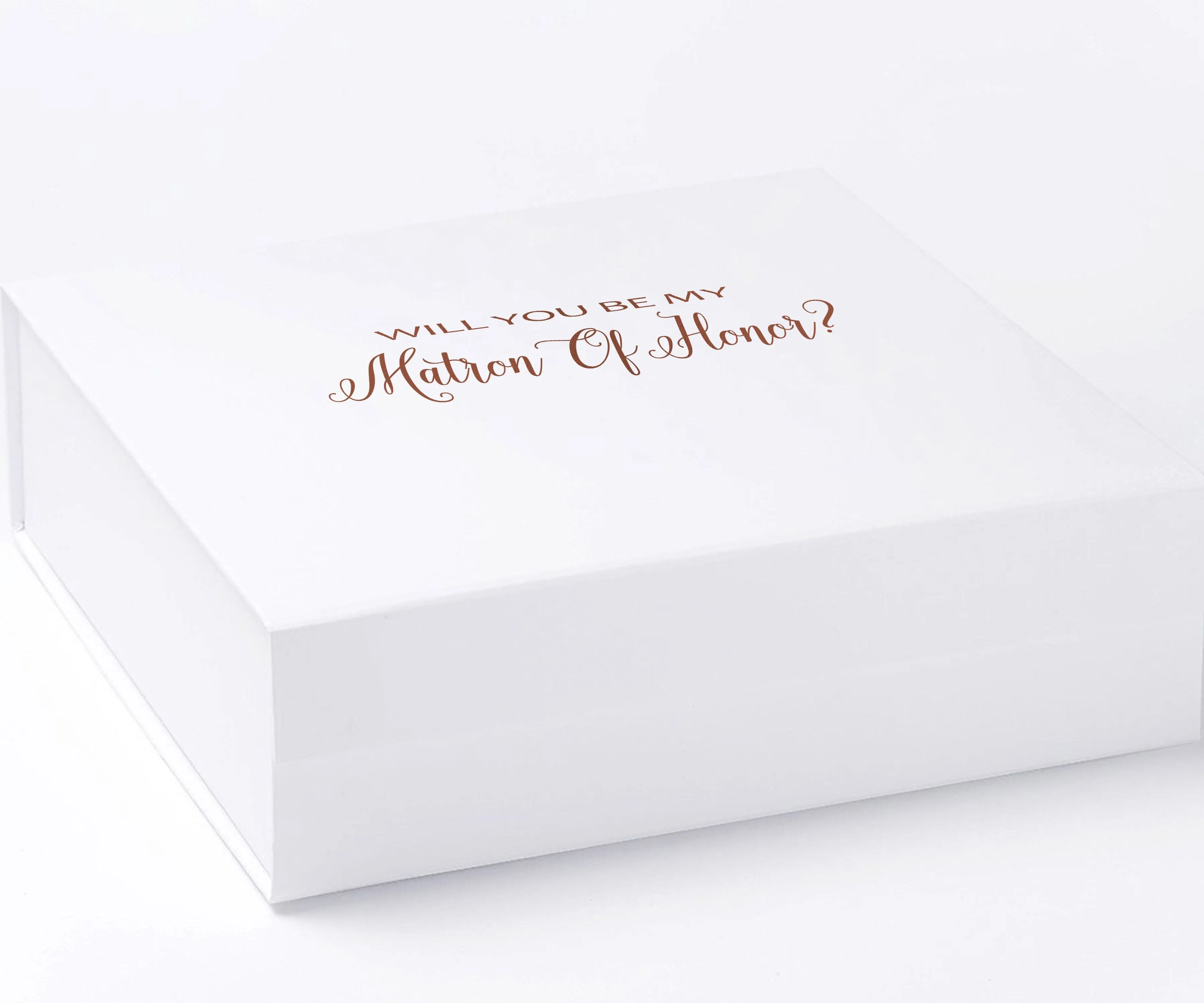 Will You Be My Matron of Honor? Proposal Box White - No Border - No ribbon