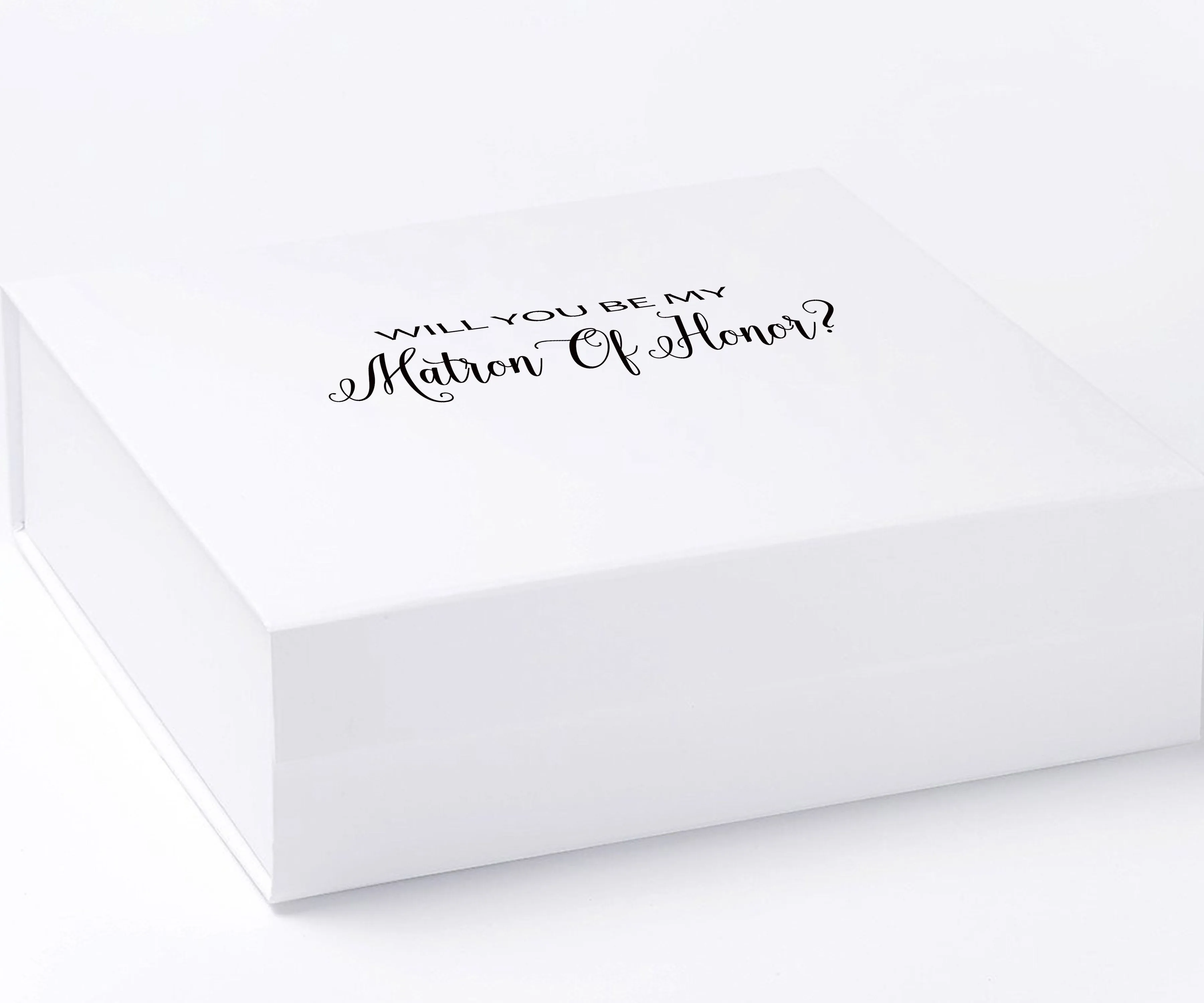 Will You Be My Matron of Honor? Proposal Box White - No Border - No ribbon