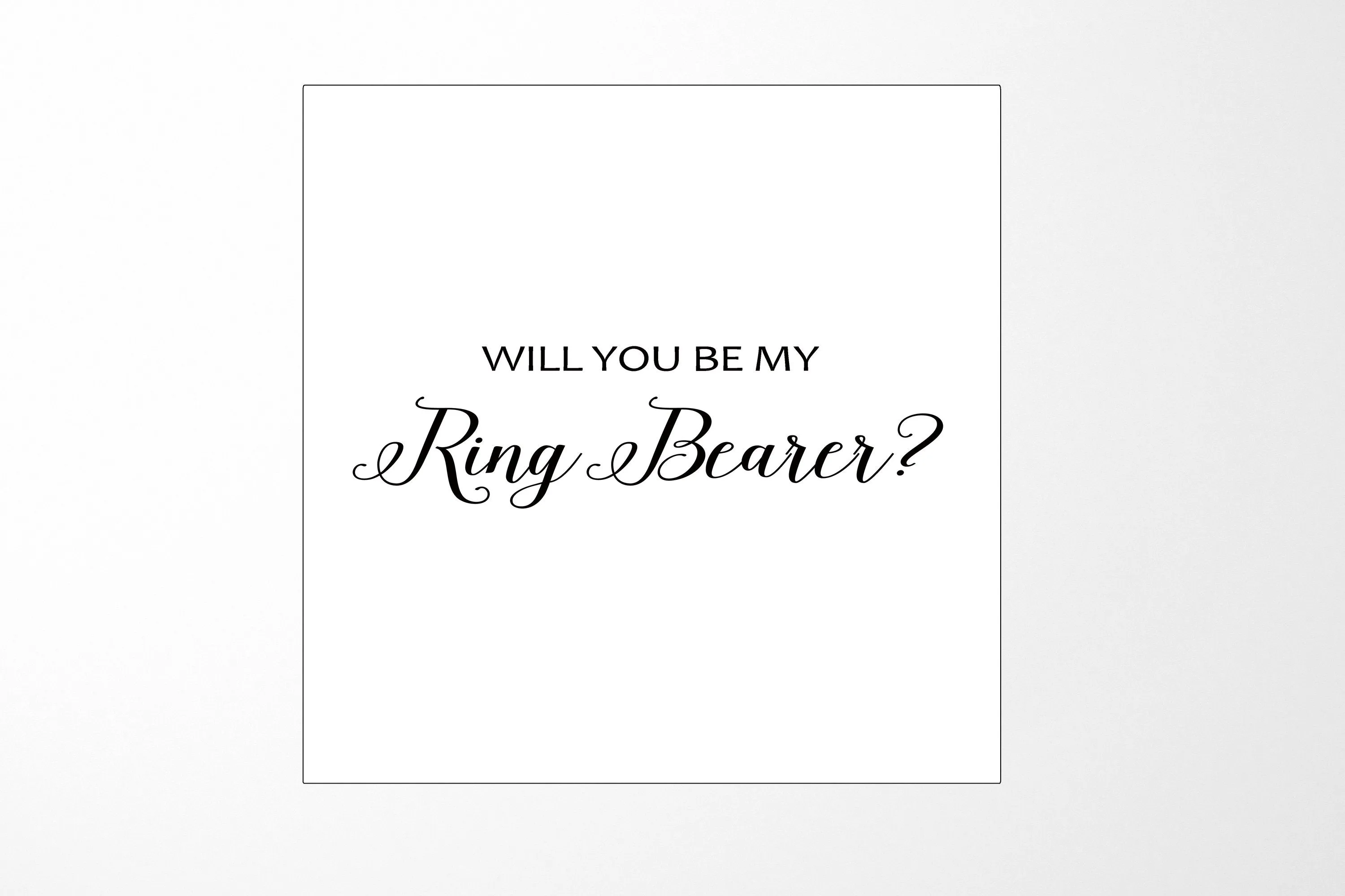 Will You Be My Ring Bearer? Proposal Box White - No Border - No ribbon