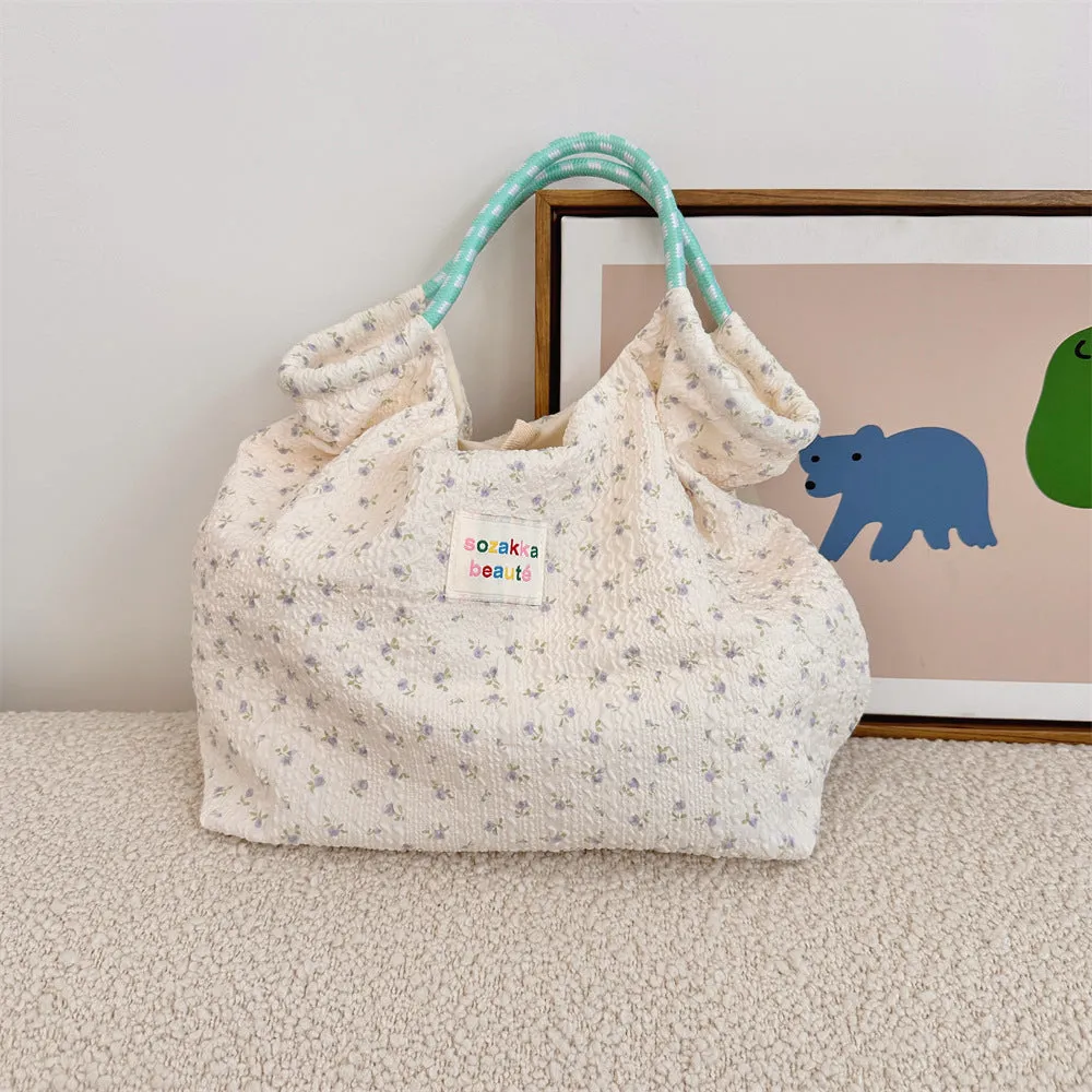 Women's Embossed Rabbit Hand Portable Canvas Commuter Shoulder Bags