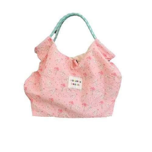Women's Embossed Rabbit Hand Portable Canvas Commuter Shoulder Bags