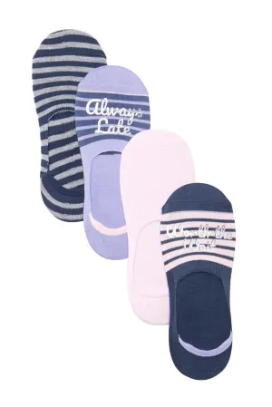 Women's Free Press Foil Print No Show Liner Socks - Pack of 4! One size fits Most! Retails $25 