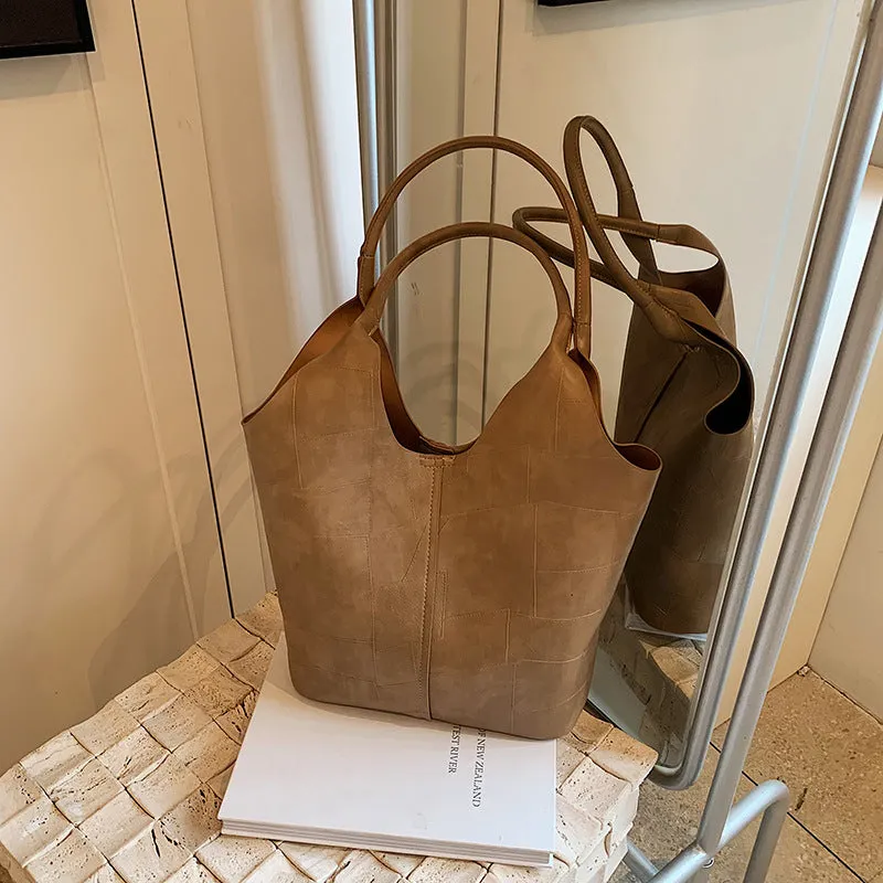 Women's Large Capacity Stitching Korean Commute One Shoulder Bags