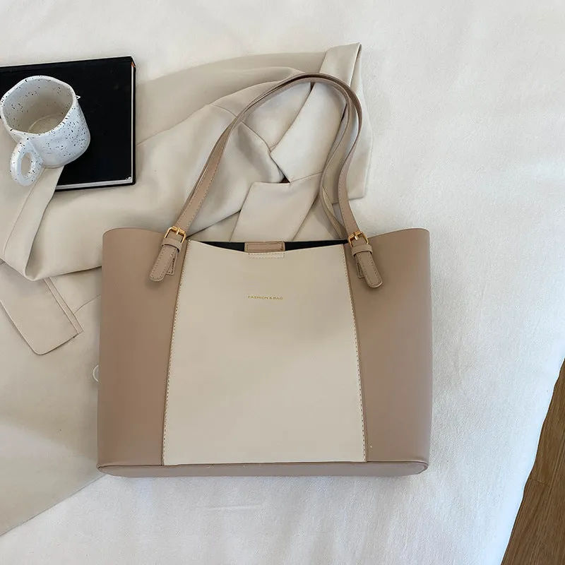 Women's Simple Elegant Commuter Western Style Large Shoulder Bags