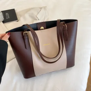 Women's Simple Elegant Commuter Western Style Large Shoulder Bags