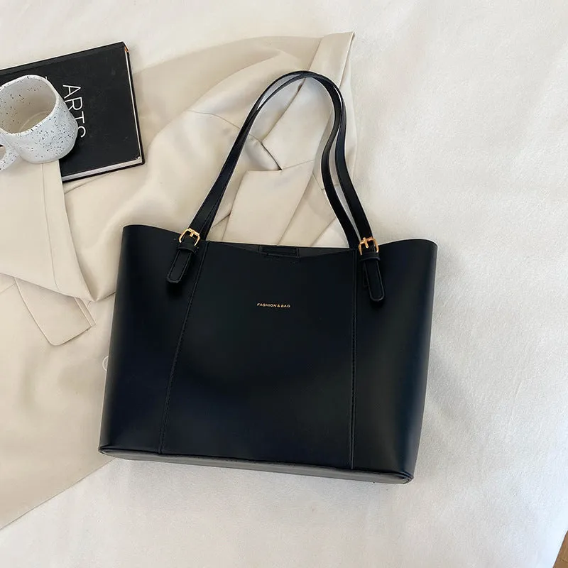 Women's Simple Elegant Commuter Western Style Large Shoulder Bags