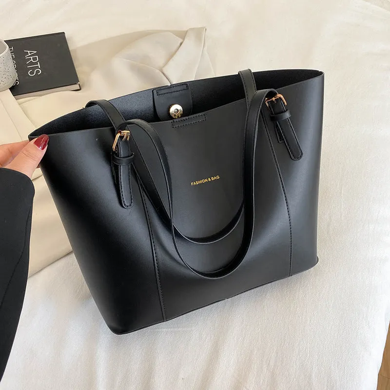 Women's Simple Elegant Commuter Western Style Large Shoulder Bags