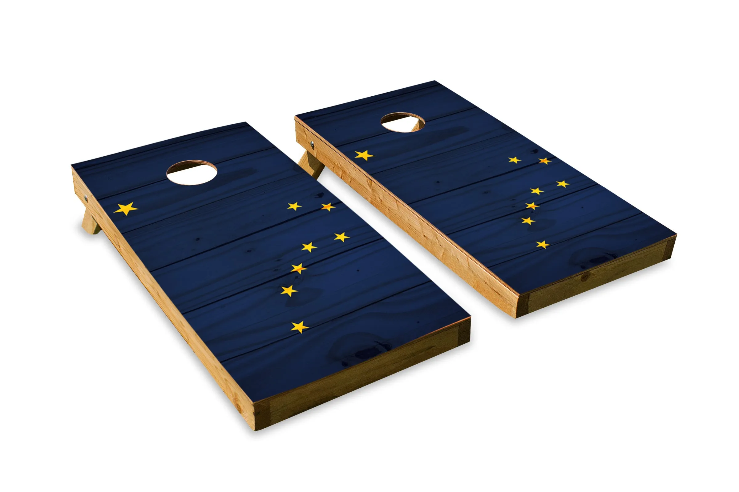 Wood Grain Alaska State Flag
