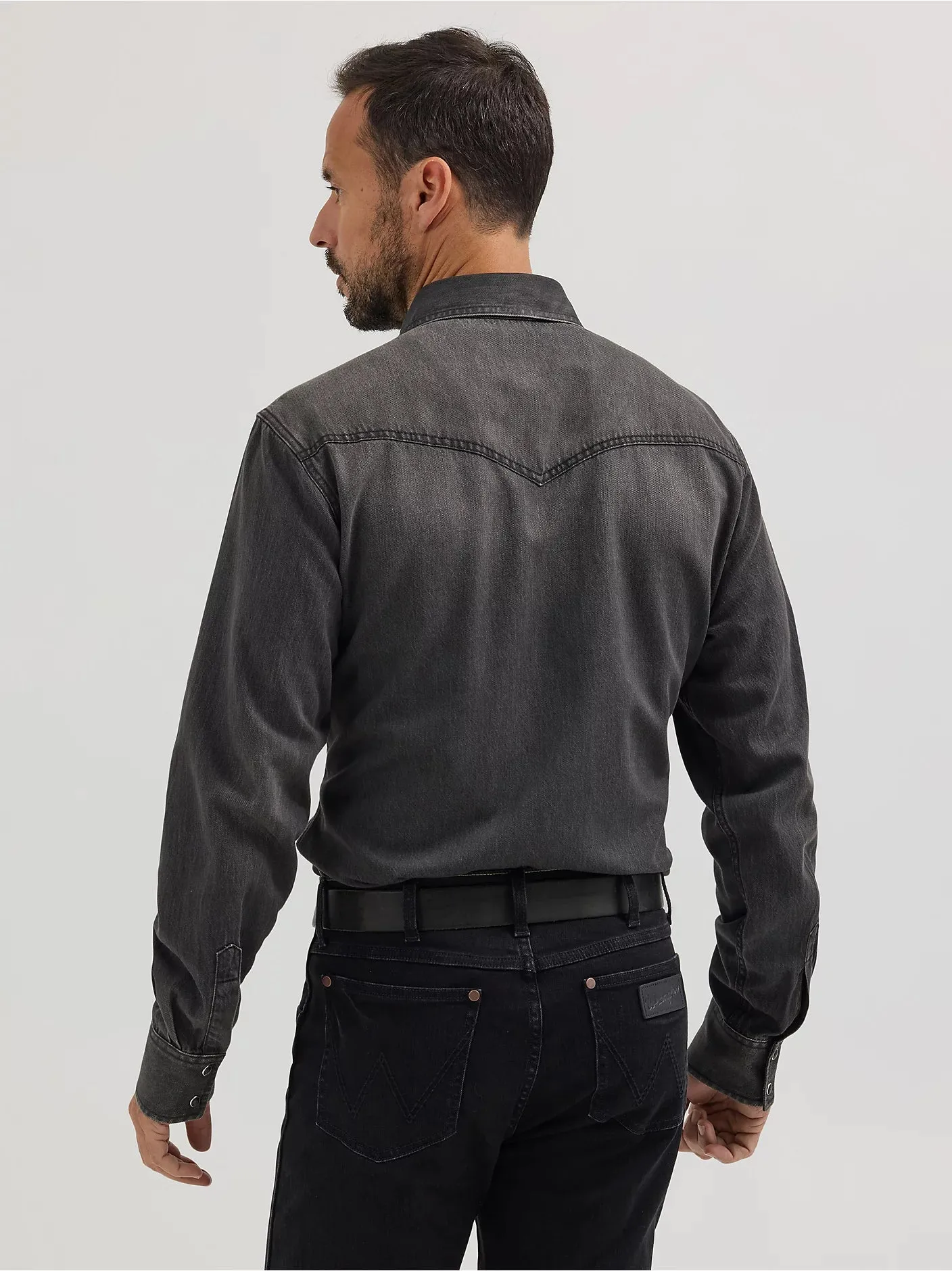 Wrangler Men's Retro Premium Western Snap Solid Shirt